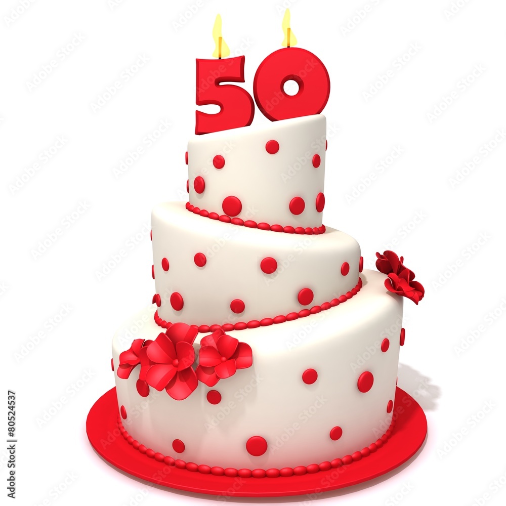 Birthday cake with number fifty