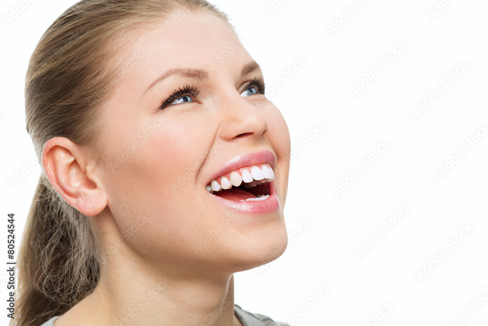 Obraz premium Teeth and gums treatment. Attractive woman with perfect smile
