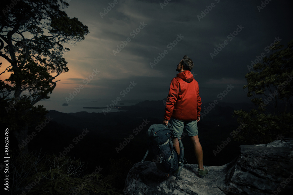 Hiker on the cliff