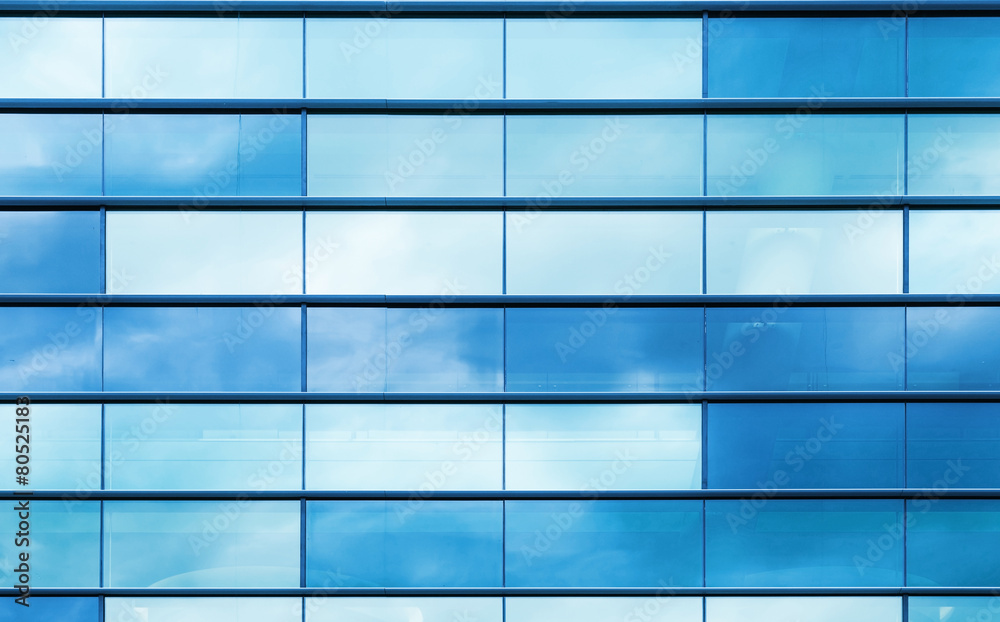 Naklejka premium Blue glass and steel frame, background texture