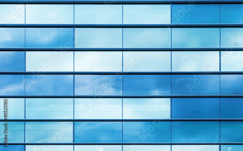 Blue glass and steel frame, background texture photo