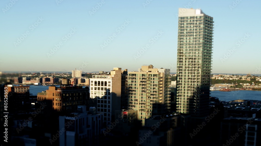 Time lapse of dawn breaking over a district of New York Time lapse of dawn breaking over a district of New York