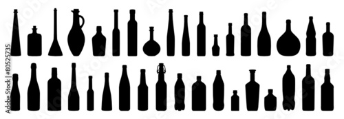 Flaschen Silhouetten Set