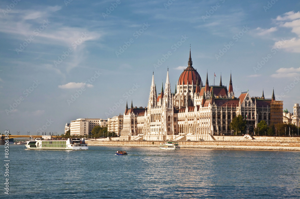 Hungarian Parliament building on Danube river Budapest Hungarian Parliament building on Danube river Budapest