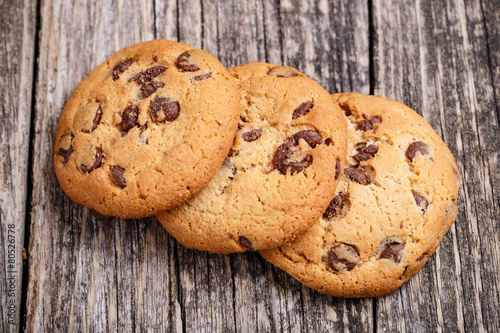 Cookies on a wooden table.