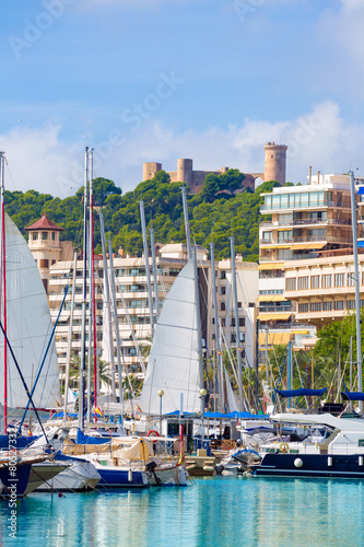 Palma de Majorca skyline with Bellver castle photo