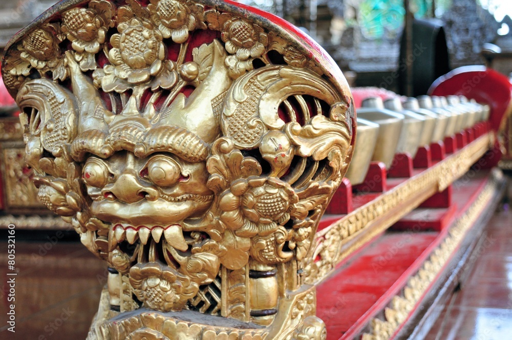Fototapeta premium Small carved gamelan music gongs, Ubud, Bali, Indonesia