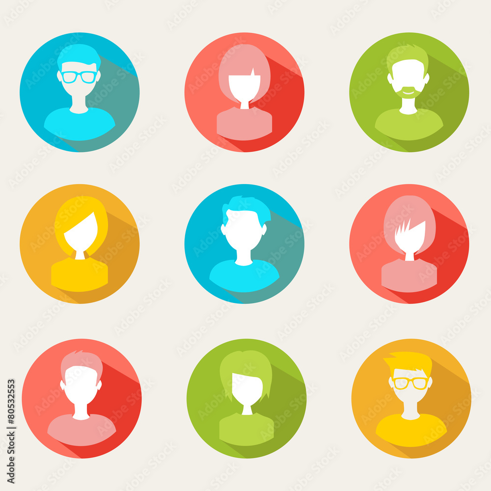 trendy flat people icons trendy flat people icons
