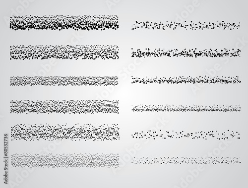 Set of Vector Stipple drawing brushes