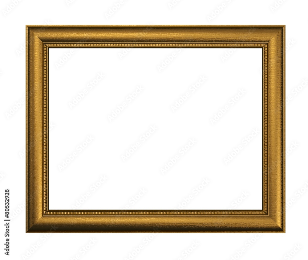 Picture Frame. 3D. Large golden frame isolated w/ path Picture Frame. 3D. Large golden frame isolated w/ path