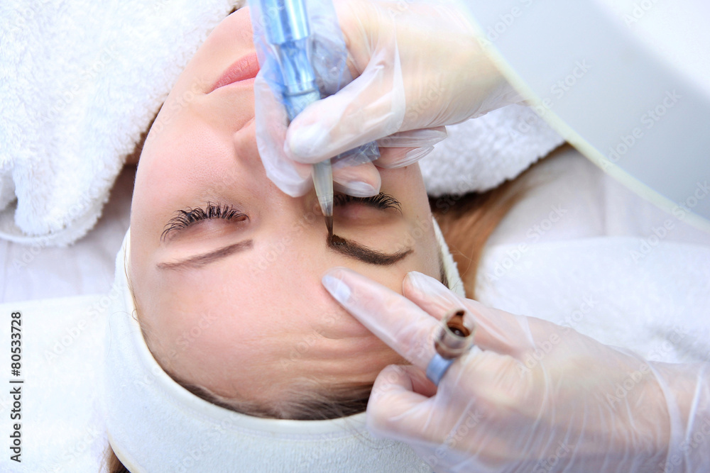 Permanent make up on eyebrows. Permanent make up on eyebrows.