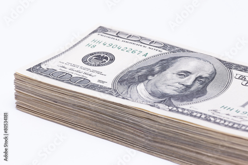 Dollars and Isolated On White