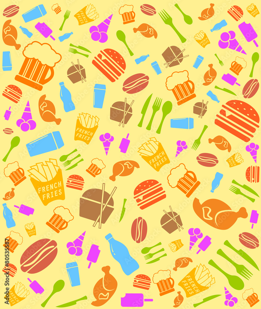 colorful fast food bakground colorful fast food bakground