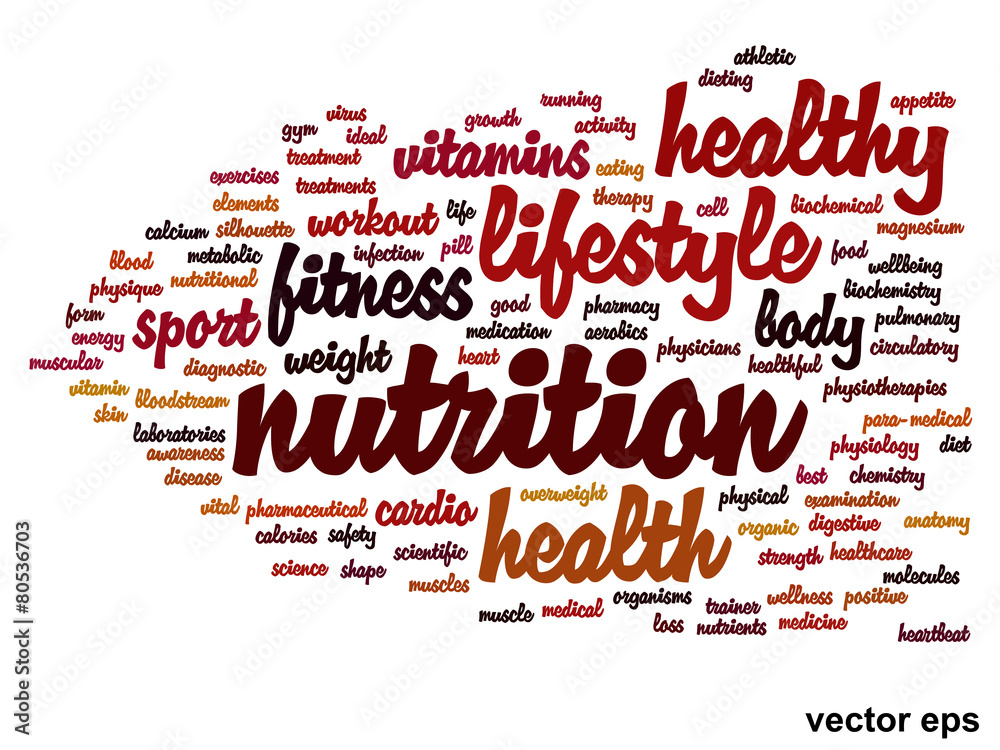 Vector conceptual health word cloud