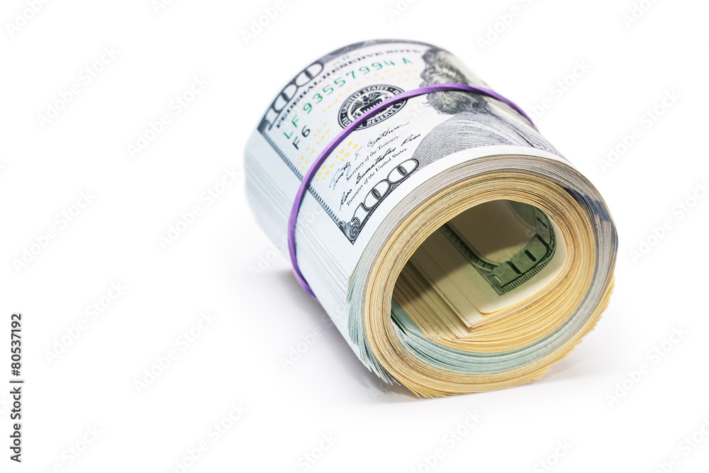 new 100 dollars by close up