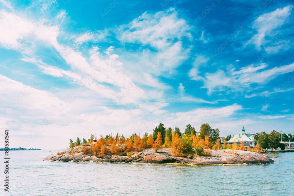 Naklejka premium Pier, Harbour And Quay, Island Near Helsinki, Finland.