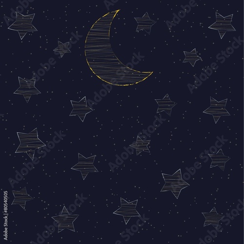 embroidered with gold stars and the moon