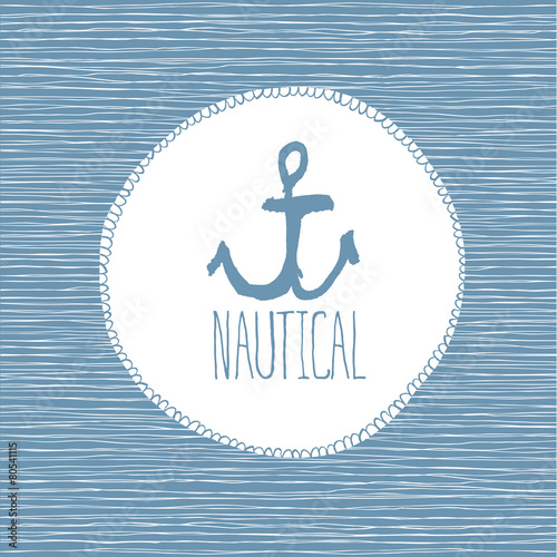 Nautical card hand-drawn