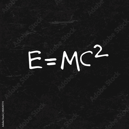 Tapety artystyczne E=mc2 Formula on BlackBoard Texture