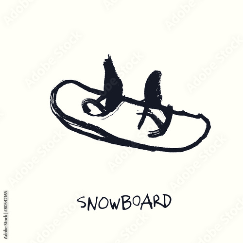 Snowboard. Hand Drawn Illustration