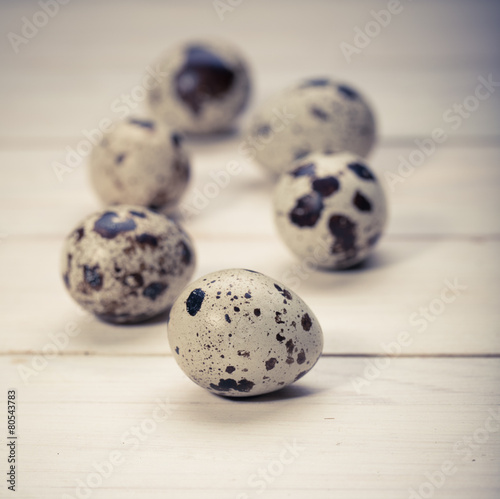 Easter eggs in a nest from a dry grass