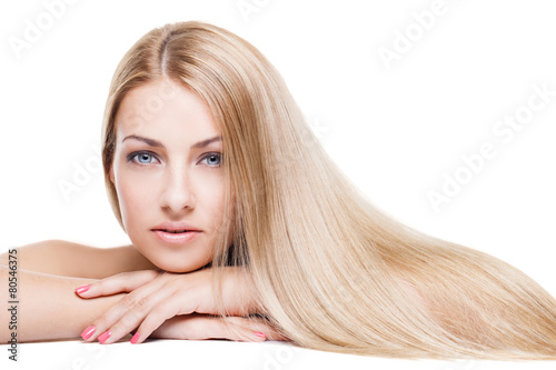 Girl with long hair photo