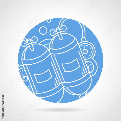 Round vector icon for aqualung