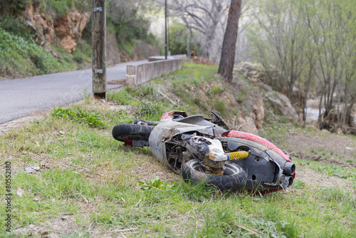 Moto accidentada.