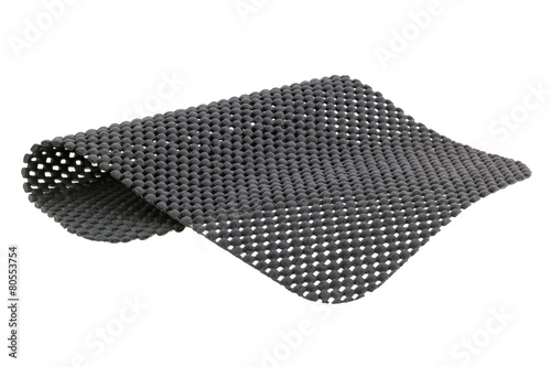 Gray anti slip mat isolated on white background photo