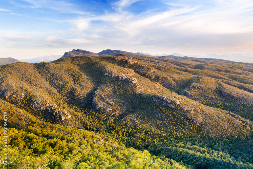 Spectacular mountain scenery at sunset in the Grampians National Park, Victoria, Australia