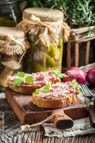 Tasty pate with parsley