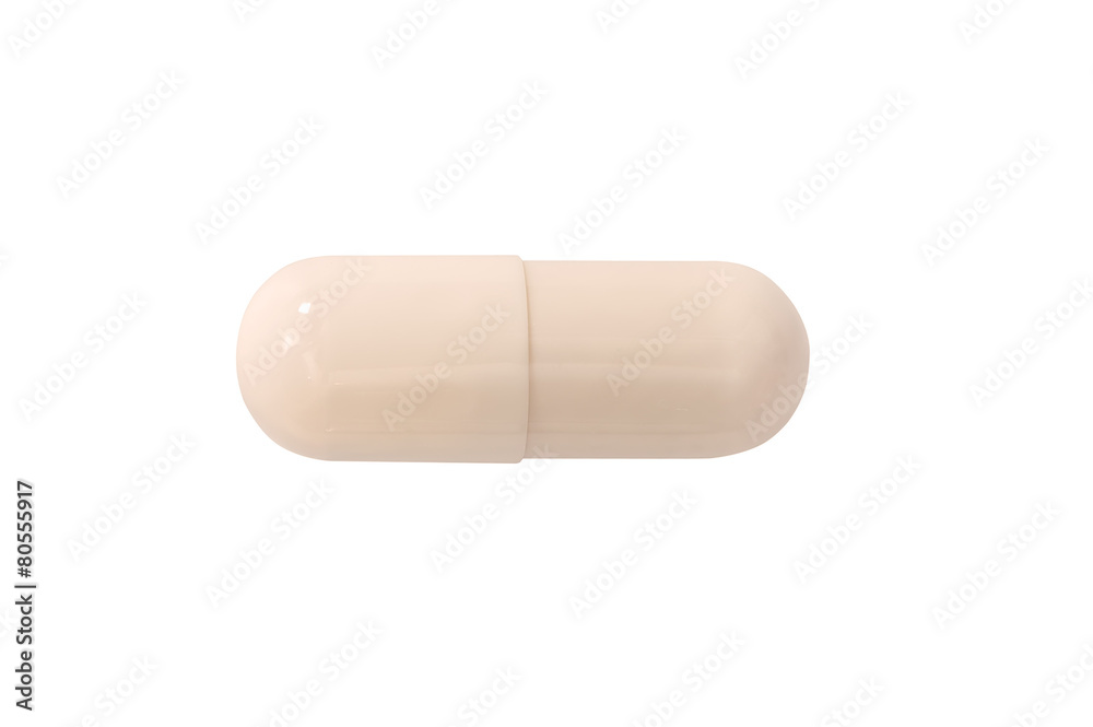 Macro medical pill tablet isolated on white