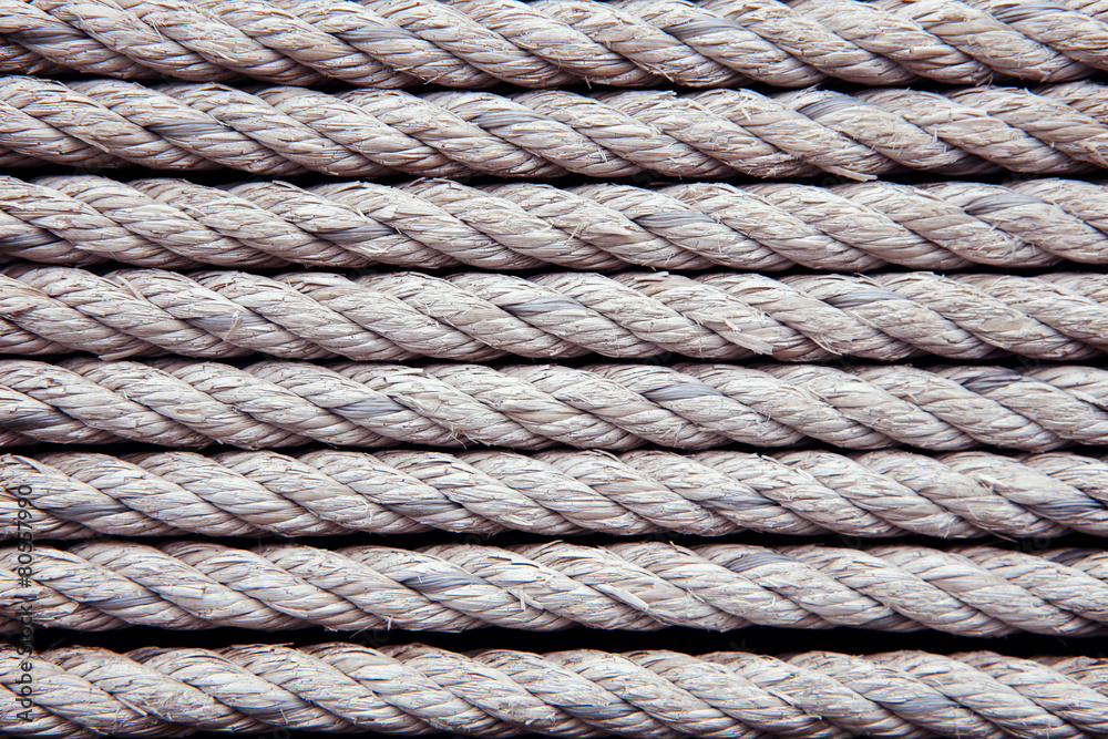 old white rope arrangement as pattern use as texture ,background old white rope arrangement as pattern use as texture ,background