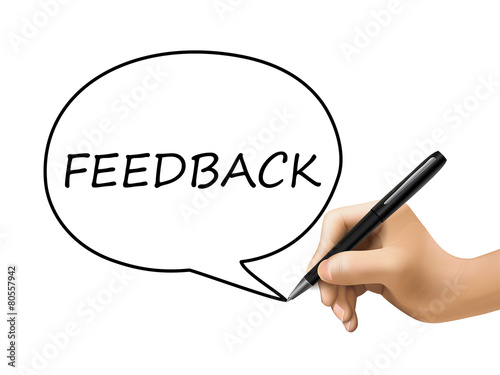 feedback word in speech bubble