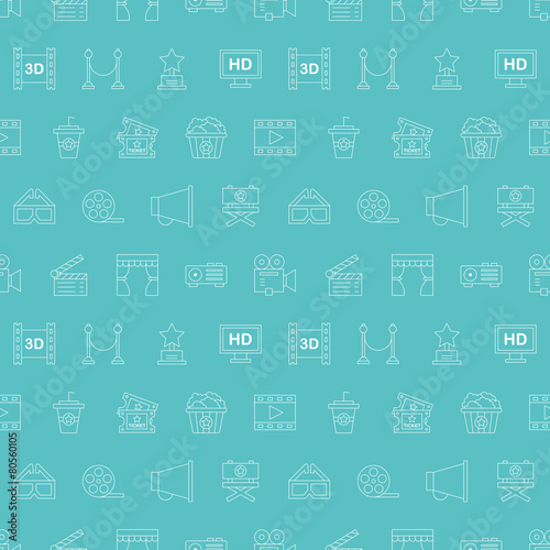 movie line icon pattern set