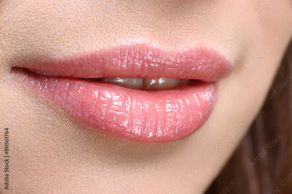 Obraz premium lips close up on a white background