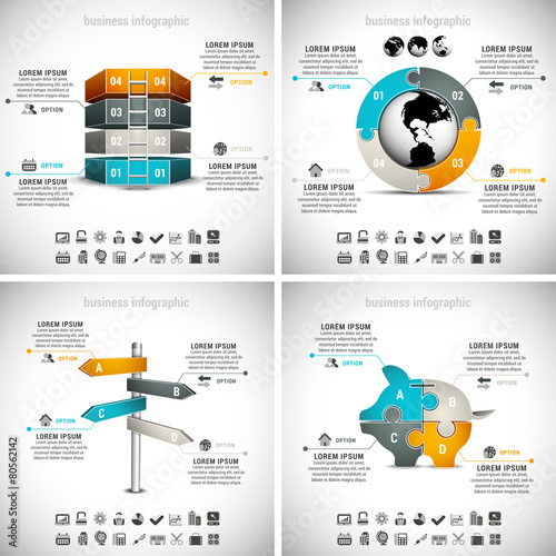 4 in 1 Business Infographics