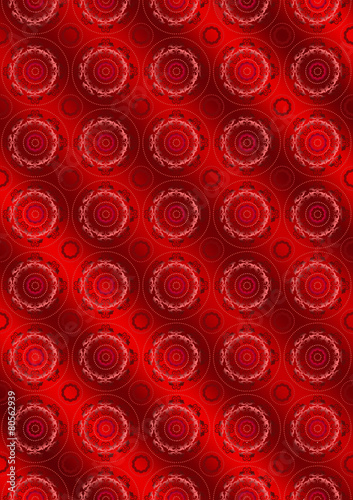 Red wavy shiny seamless background with ornament