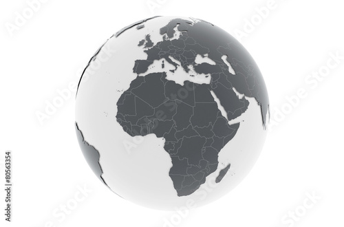 Erde Europa Afrika L  nder - dunkelgrau hellgrau