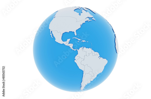 Erde Amerika Länder - hellgrau blau
