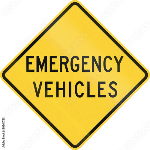 Wallpaper Mural US warning traffic sign: Emergency vehicles Torontodigital.ca