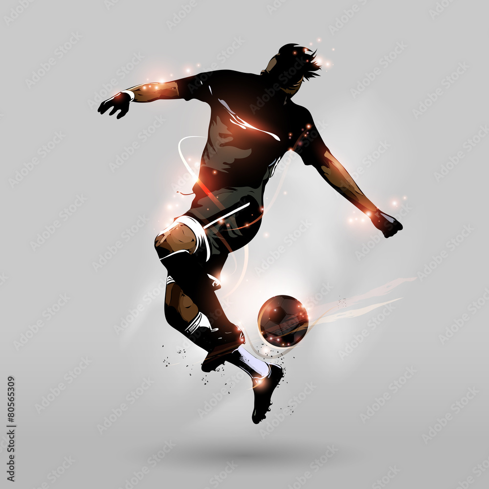 abstract soccer jumping touch ball
