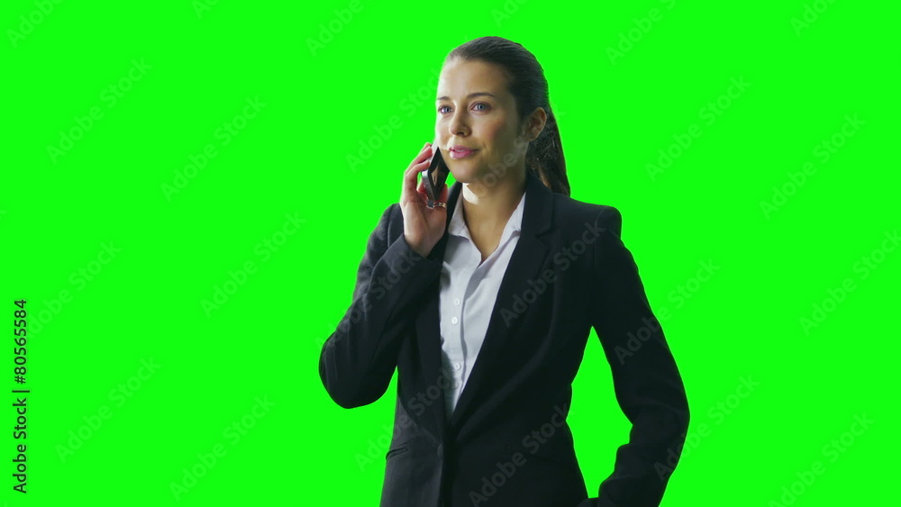 Portrait of attractive successful businesswoman on green screen background Portrait of attractive successful businesswoman on green screen background