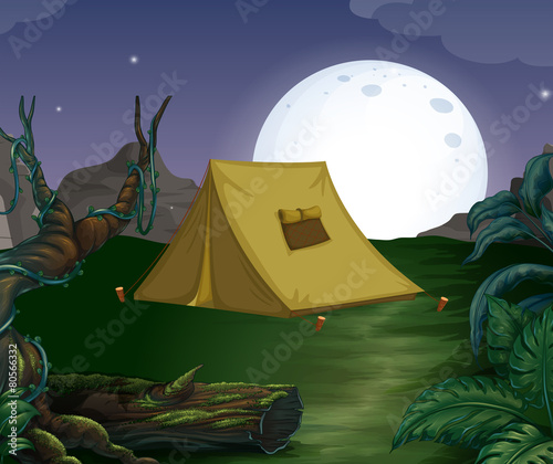 Tent and fullmoon