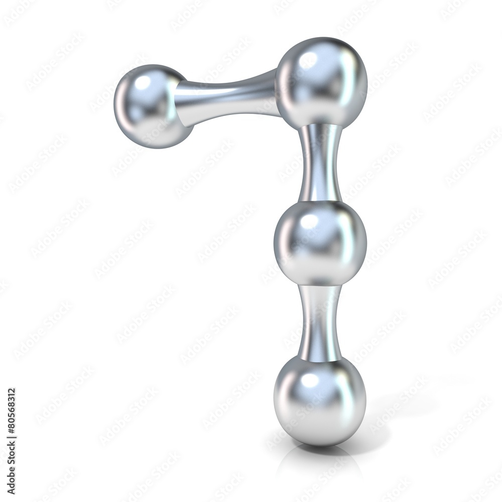 Molecular font numerical digits collection, 7 - SEVEN. 3D render Molecular font numerical digits collection, 7 - SEVEN. 3D render