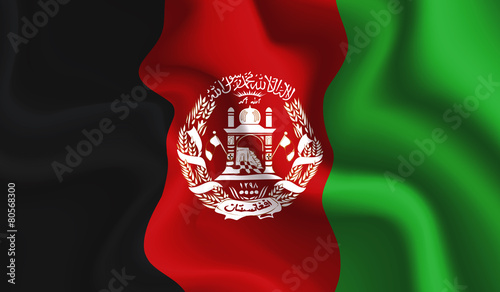 Afghanistan waving flag, vector illustration