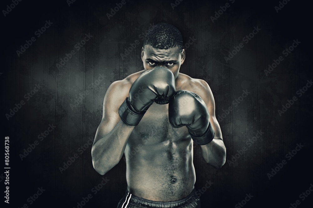 Composite image of muscular boxer Composite image of muscular boxer
