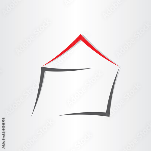stylized house home icon