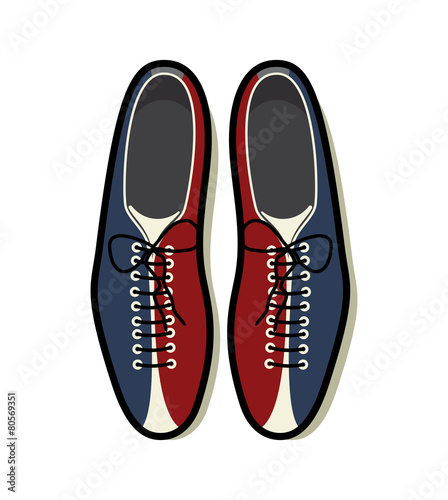 Bowling shoes vector icon