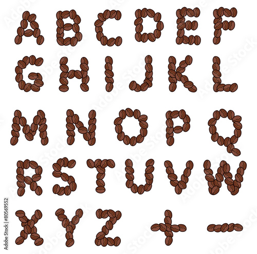Coffee letter alphabet